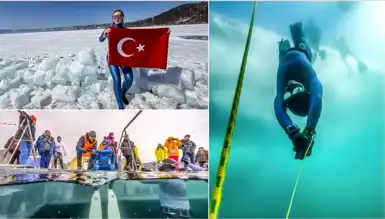 Şahika Ercümen, Baykal Gölü'nde Buz Altı Dalışı ile İklim Krizine Dikkat Çekti
