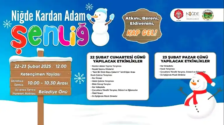 Niğde'de Kardan Adam Şenliği!